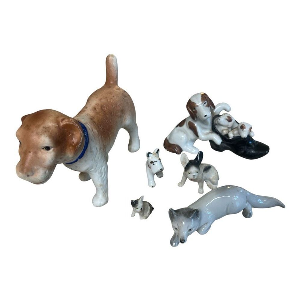 Vintage miniature ceramic animals lot of 6